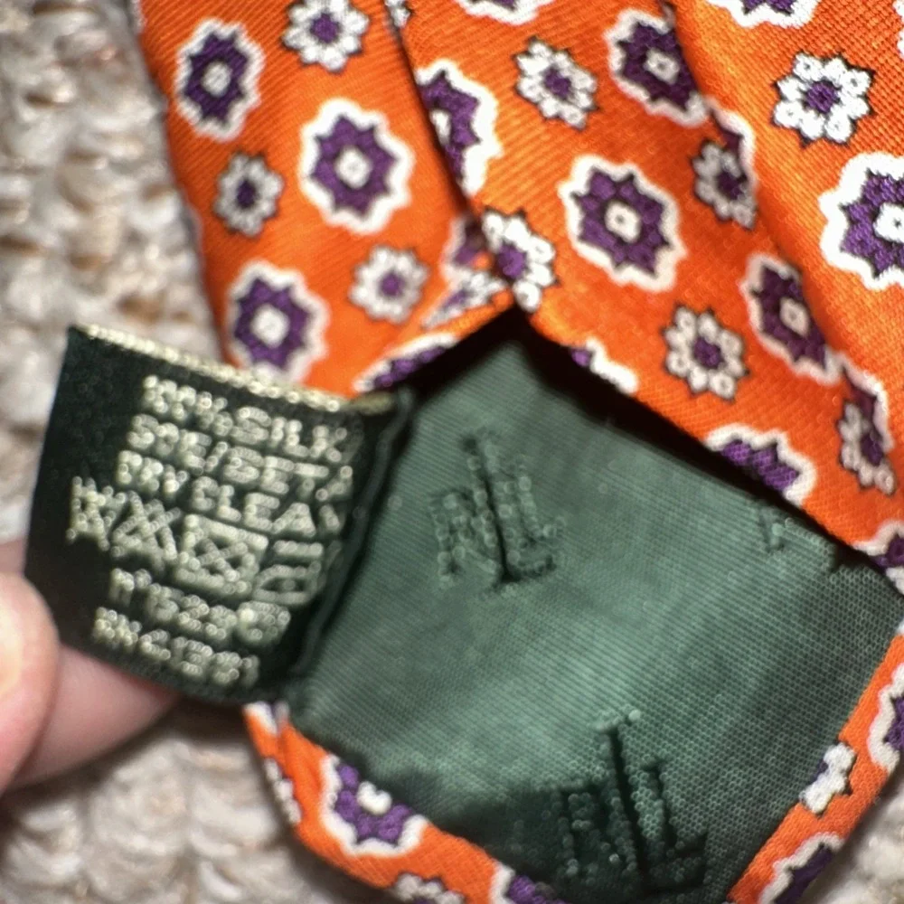 Mens‎ Lauren Ralph Lauren Silk Tie Orange & Purple Neckwear